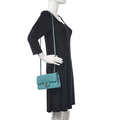 Chanel Lambskin Quilted Mini Rectangular Flap Turquoise 2 of 10