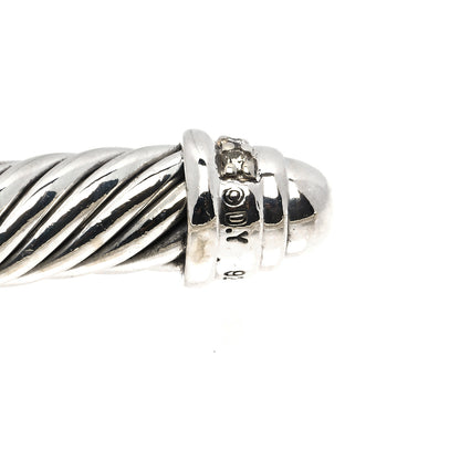 David Yurman Sterling Silver Diamond 5mm Cable Classics Bracelet 3 of 3