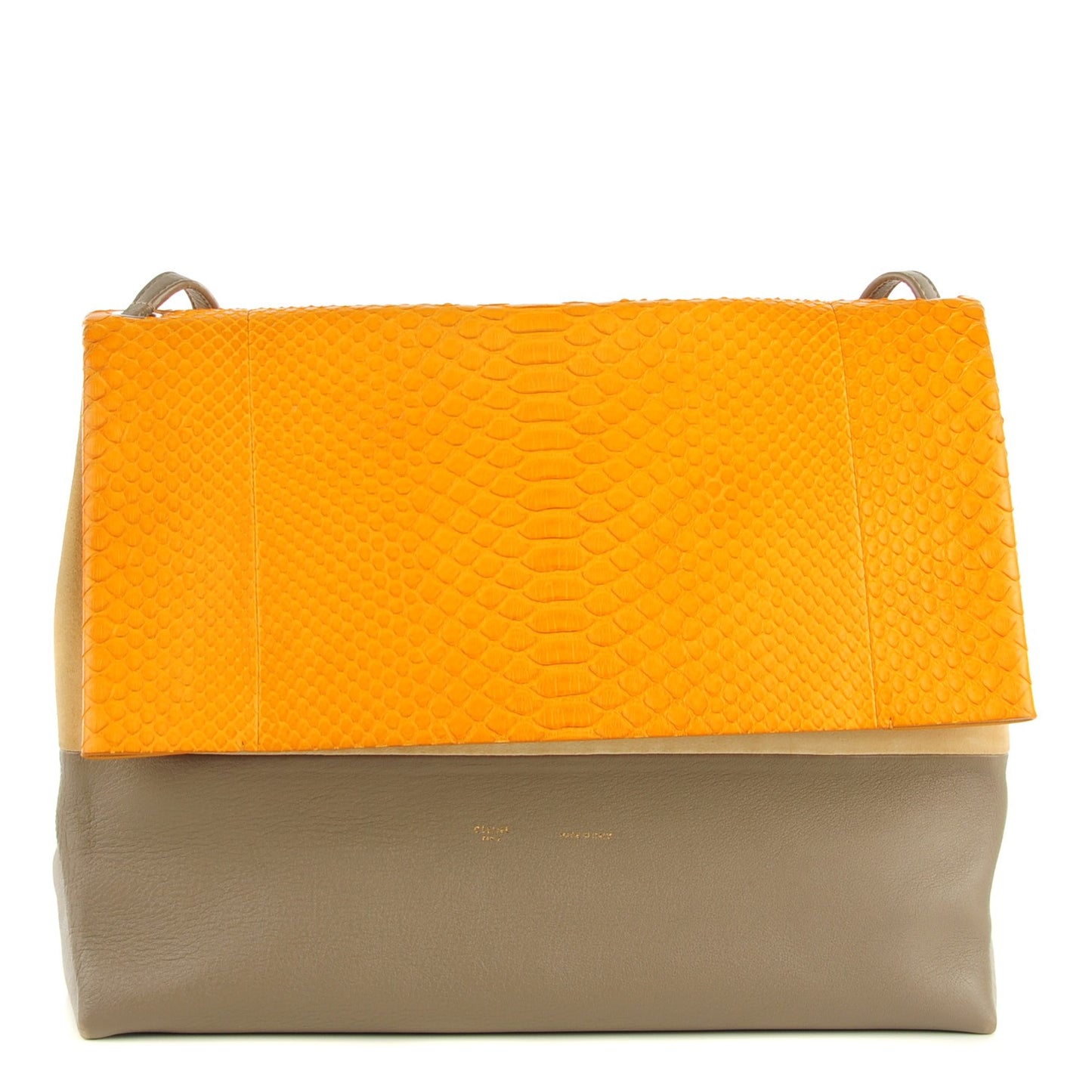 Python Smooth Calfskin All Soft Shoulder Bag Saffron