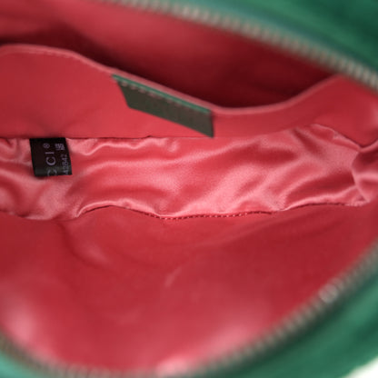 Gucci Velvet Matelasse GG Marmont Belt Bag 85 34 Green 5 of 10