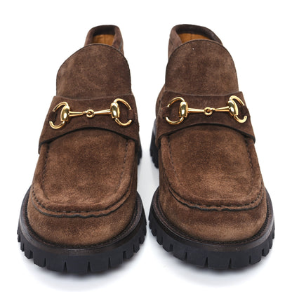 Gucci Suede Horsebit Ankle Boots 37.5 Washed Brown 2 of 9