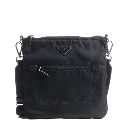 Prada Nylon Flat Messenger Bag Black 1 of 11