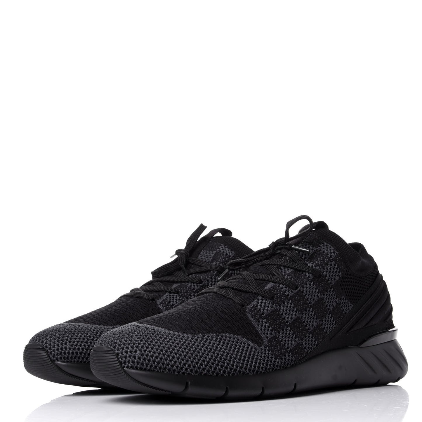 Knit Damier Fastlane Sneakers 10.5 Graphite