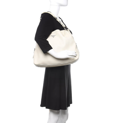 Prada Vitello Daino Hobo Bianco 2 of 12