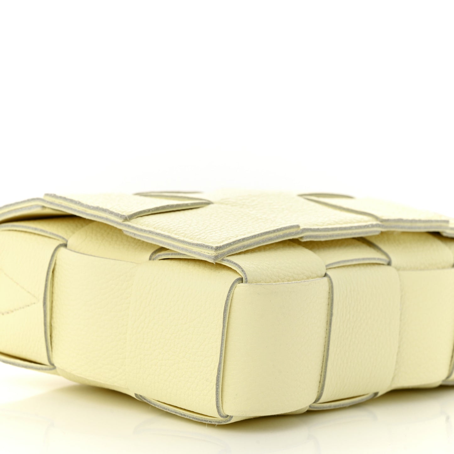 Grained Calfskin Maxi Intrecciato Cassette Crossbody Bag Ice Cream