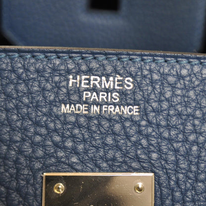 Hermes Taurillon Clemence Birkin 35 Bleu Thalassa NEW 7 of 11