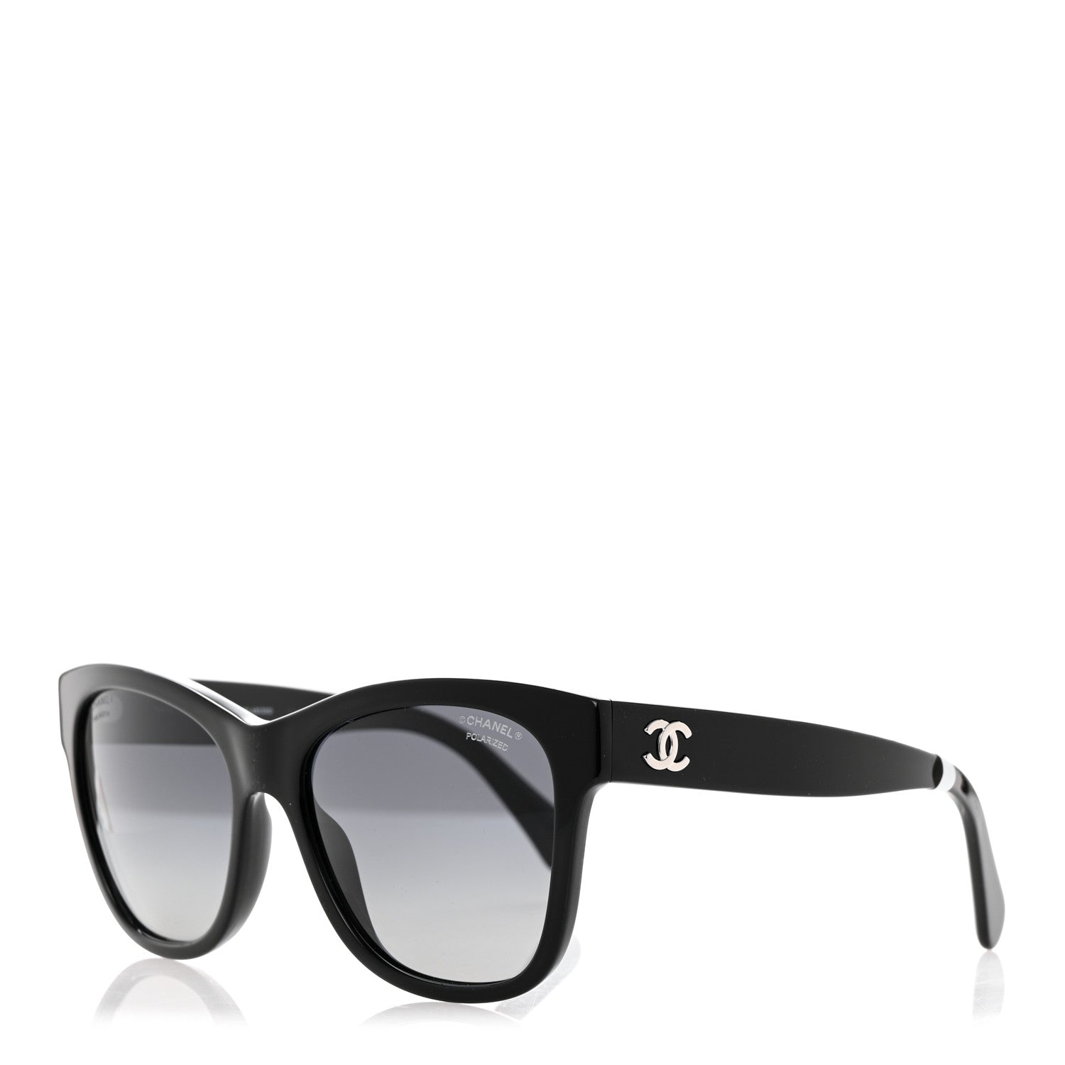 Chanel Acetate Polarized Square CC Sunglasses 5380 Black 1 of 9