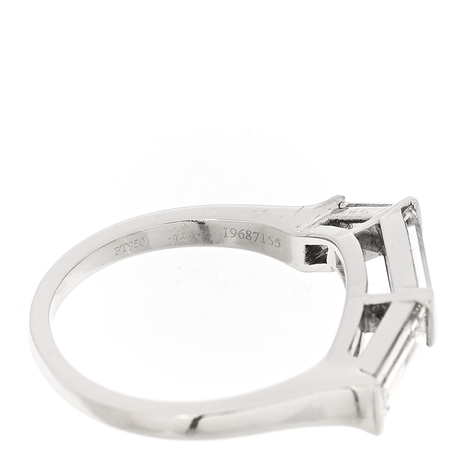 Tiffany Platinum Diamond Three Baguette Ring 50 5.5 5 of 6