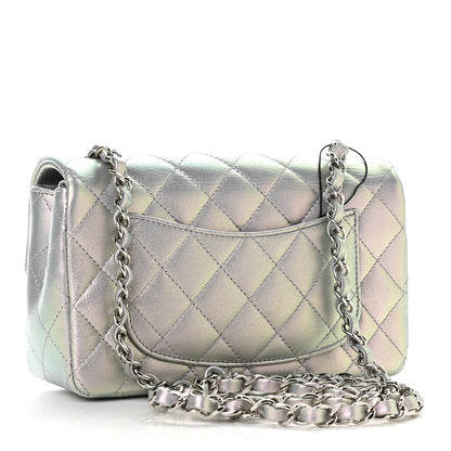 Chanel Iridescent Calfskin Quilted Mini Rectangular Flap Light Purple 3 of 9