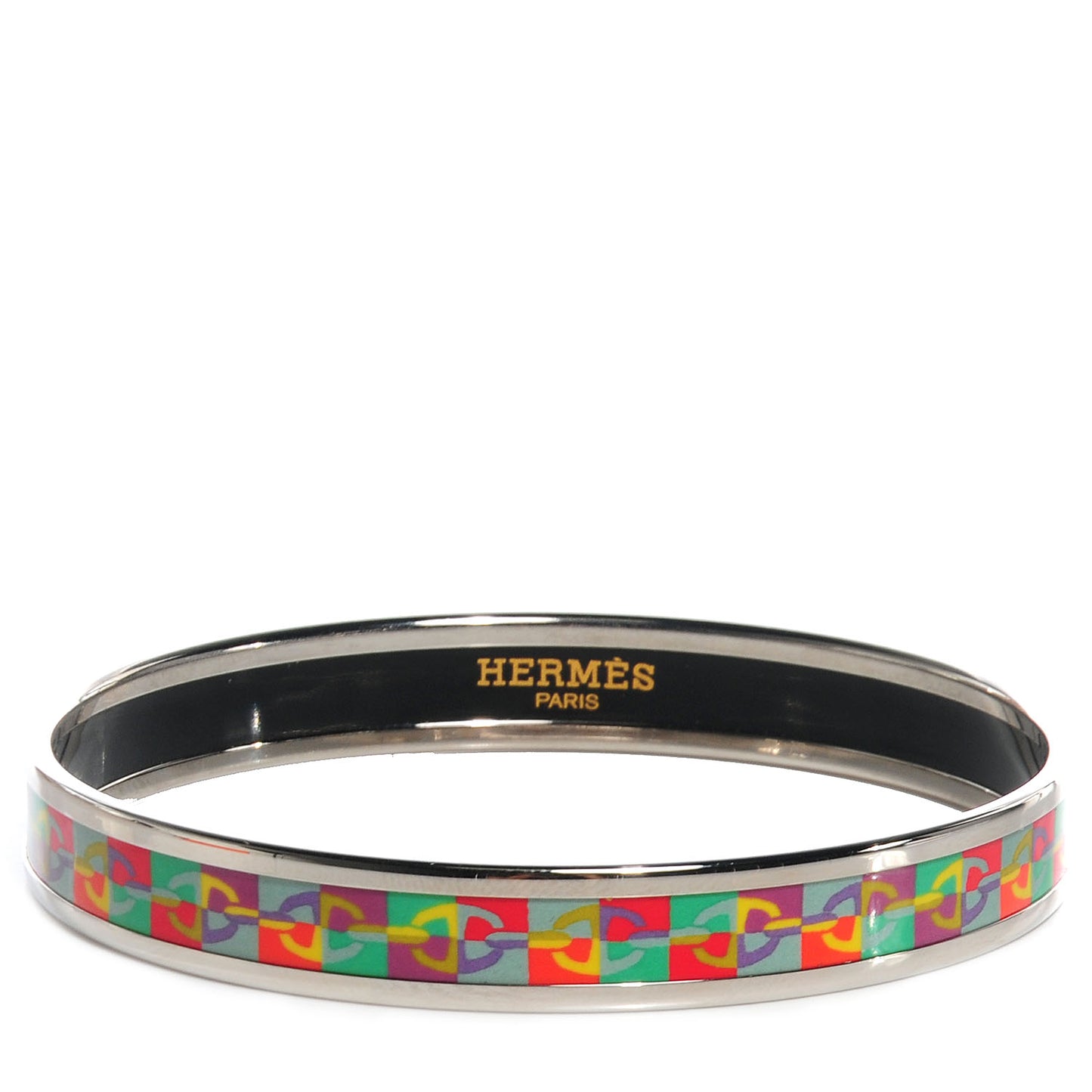 Enamel Narrow Printed Optique Chaine D'Ancre Bracelet 62