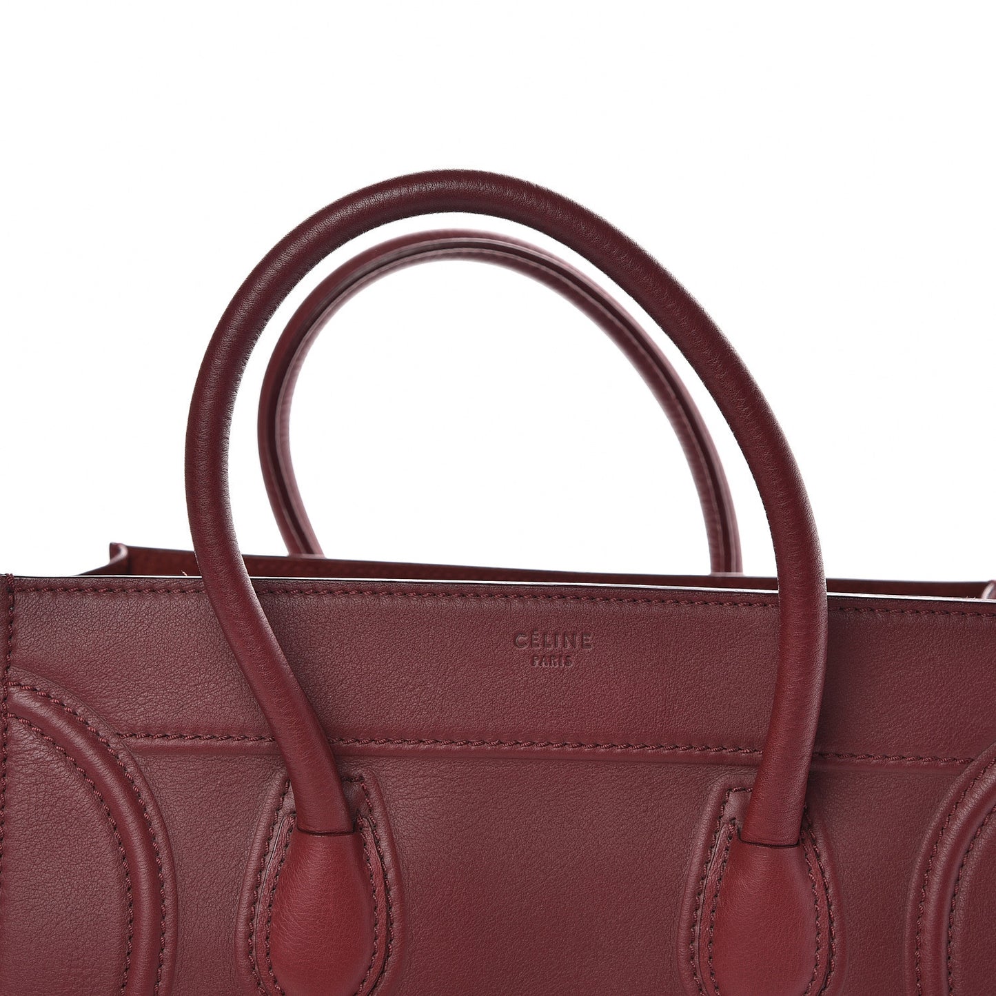 Supple Calfskin Medium Phantom Luggage Burgundy
