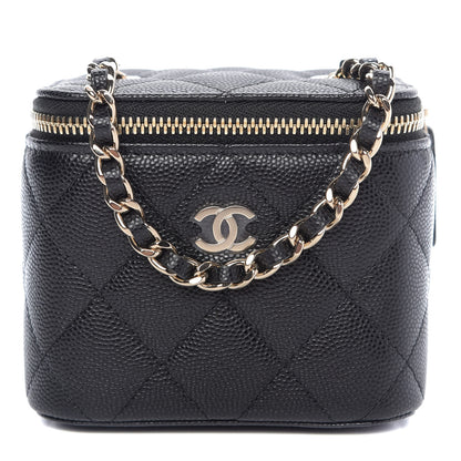 Chanel Caviar Quilted Mini Vanity Case With Chain Black 1 of 10