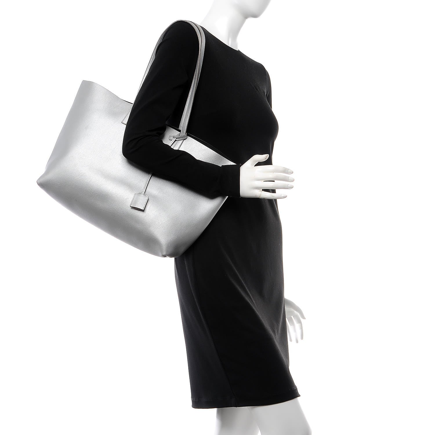 Saint Laurent Metallic Calfskin Large Shopping Tote 2 of 21