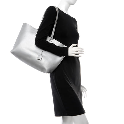 Saint Laurent Metallic Calfskin Large Shopping Tote 2 of 21