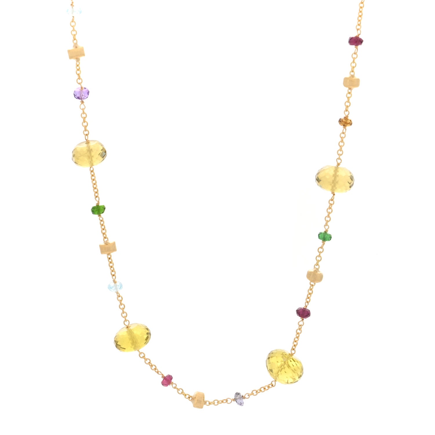 Marco Bicego 18K Yellow Gold Multi Gemstone Strand Necklace 1 of 4