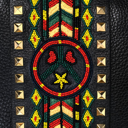 Valentino Garavani Grained Calfskin Jamaica Beaded My Rockstud Tote Black 15 of 15