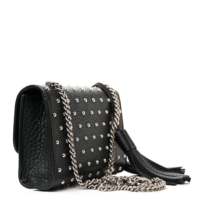 Gucci Calfskin Small Studded Miss Bamboo Shoulder Bag Black 2 of 12