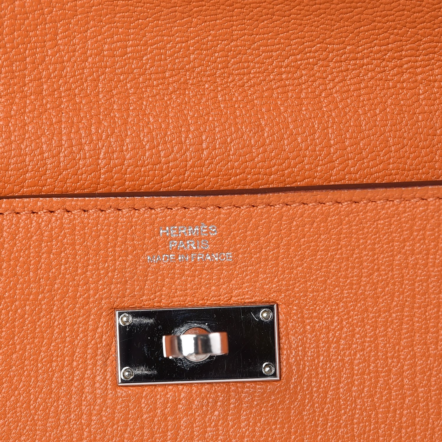Hermes Chevre Mysore Kelly Longue Wallet Orange 6 of 7