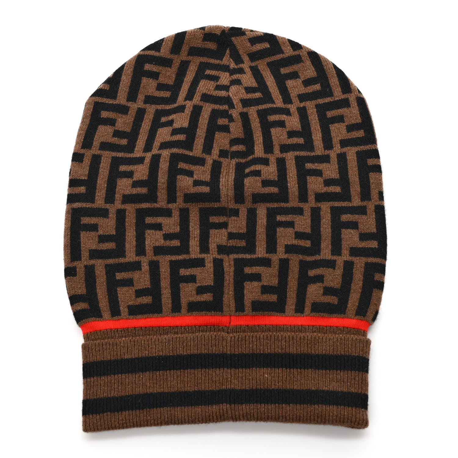 Fendi Cashmere Wool Beanie Tobacco Rosso 3 of 5