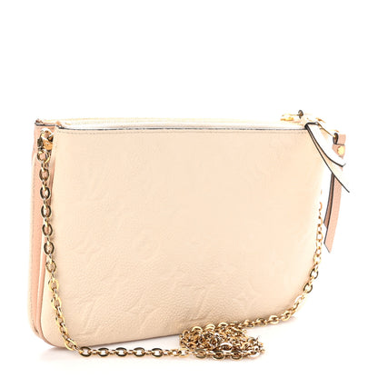 Louis Vuitton Empreinte Double Zip Pochette Beige Rose Creme 3 of 10