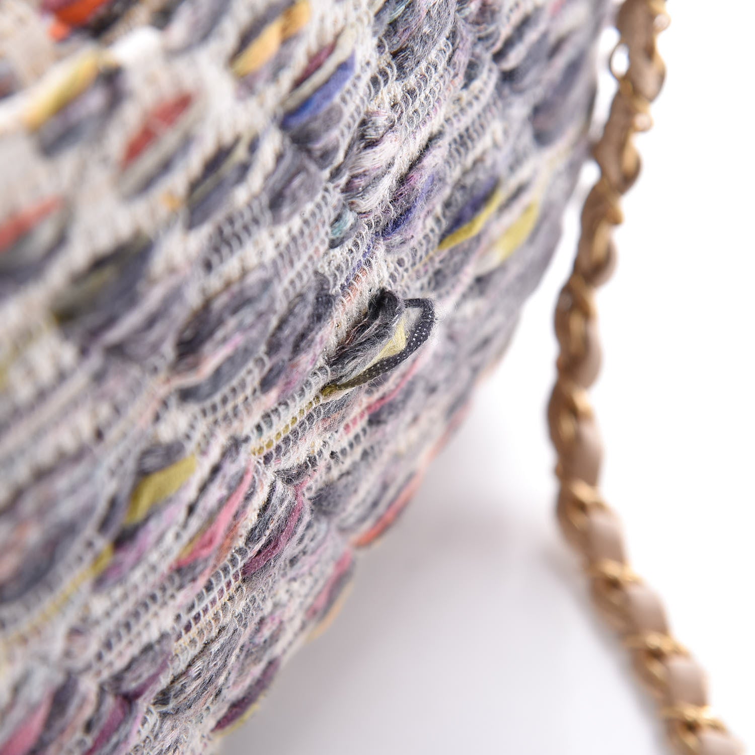 Chanel Tweed Quilted Cuba Single Flap Ecru Orange Lilac 12 of 12
