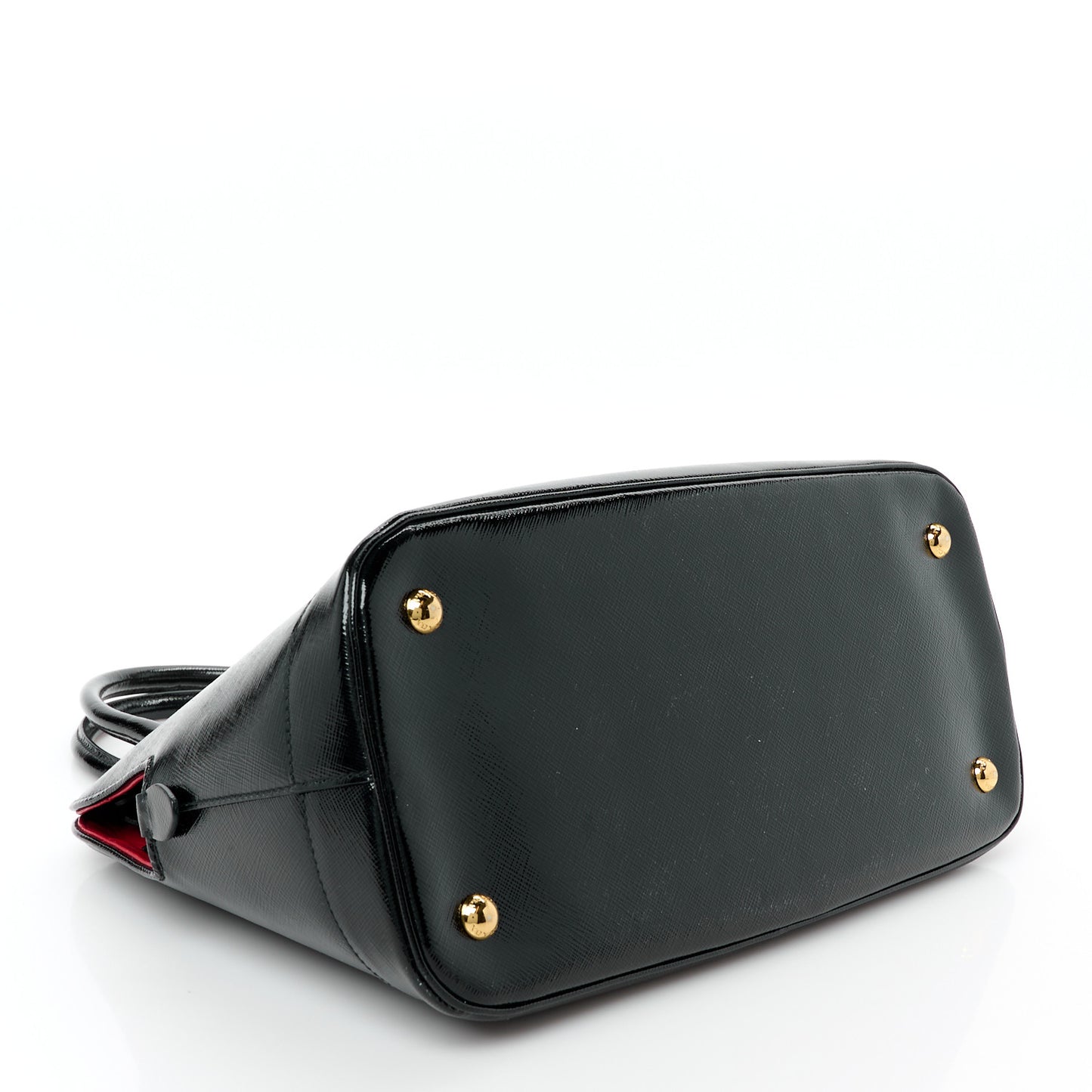 Saffiano Vernice Open Promenade Tote Black Rosso