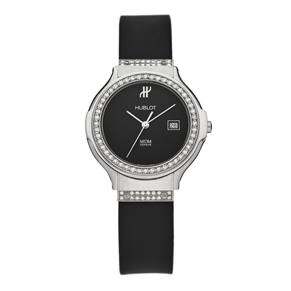 Hublot Stainless Steel Rubber Diamond Bezel 32mm Classic MDM Quartz Watch Black 1401.5.054 1 of 5