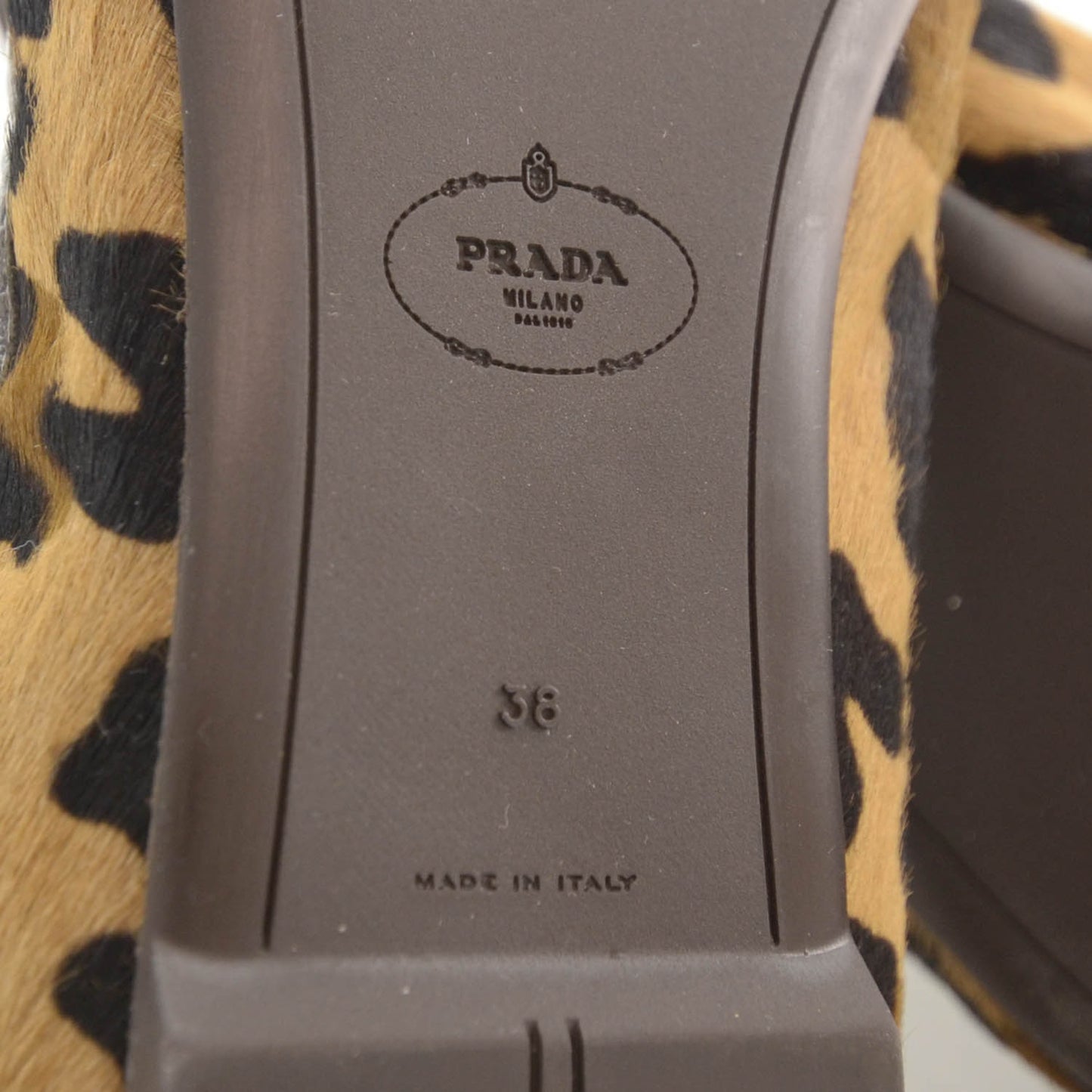 Calf Hair Leopard Print Ballet Flats 38