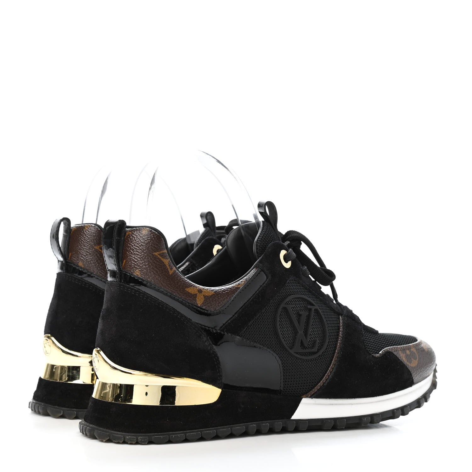 Louis Vuitton Suede Monogram Run Away Sneakers 37.5 Black 3 of 4