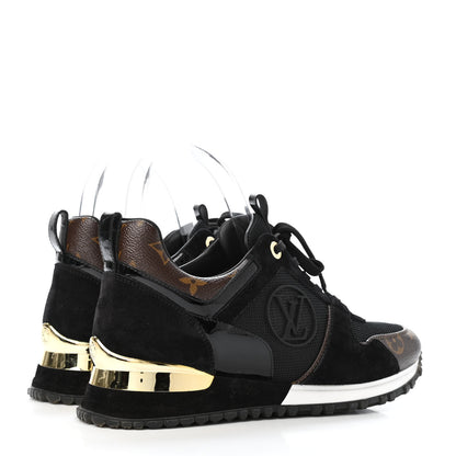 Louis Vuitton Suede Monogram Run Away Sneakers 37.5 Black 3 of 4