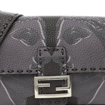 Fendi Cuoio Roma Colossal Head Of A Goddess Print Sellerissima Nappa Sintetica Tape Stitch Baguette Dark Purple 8 of 10