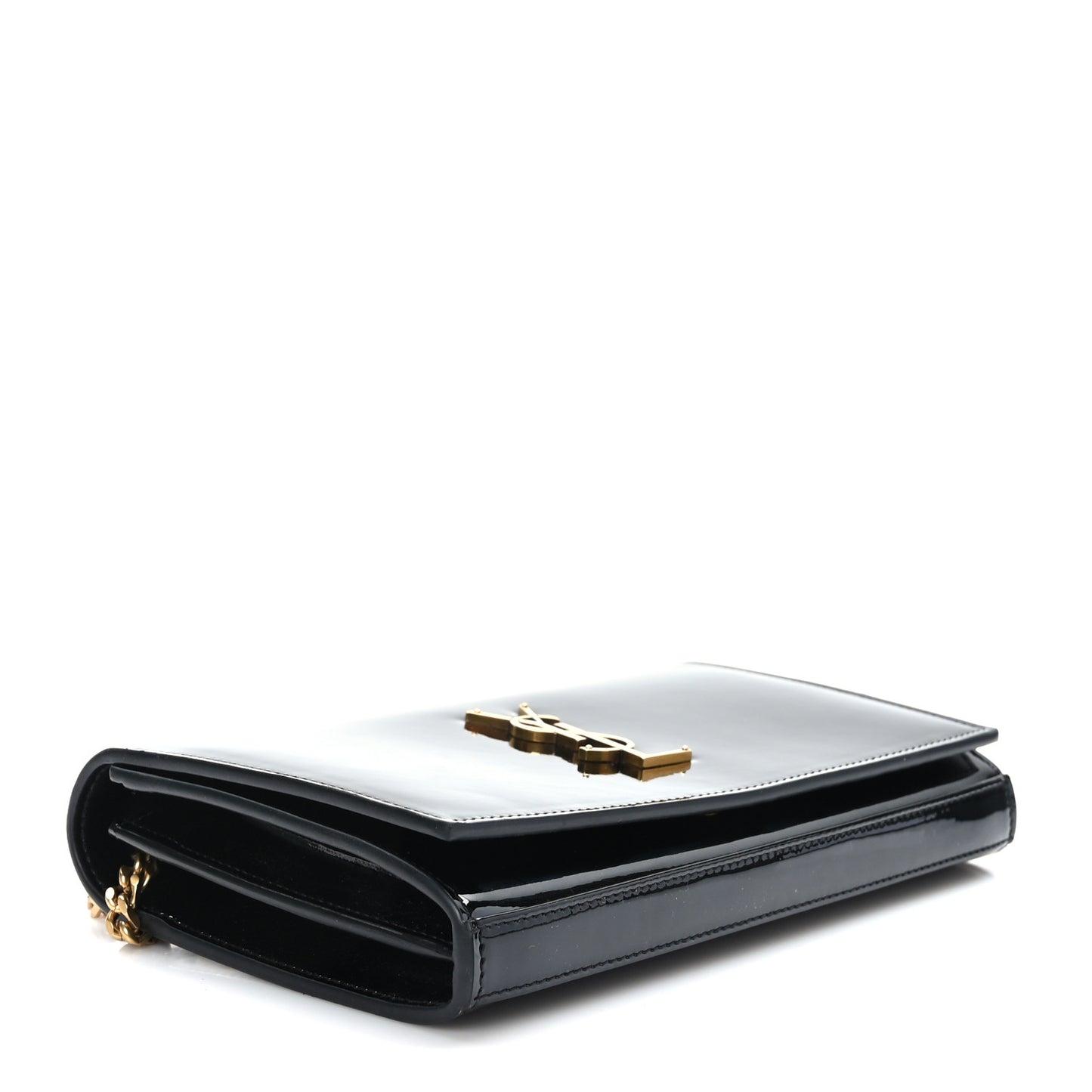 Patent Calfskin Monogram Kate Wallet On Chain Black