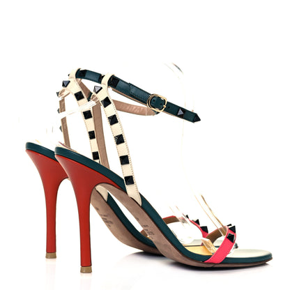 Valentino Garavani Calfskin Rockstud Ankle Strap 100mm Sandals 36 Multicolor 4 of 8