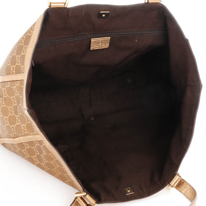 Gucci Satin Monogram Large Abbey Tote Metallic Bronze 5 of 7