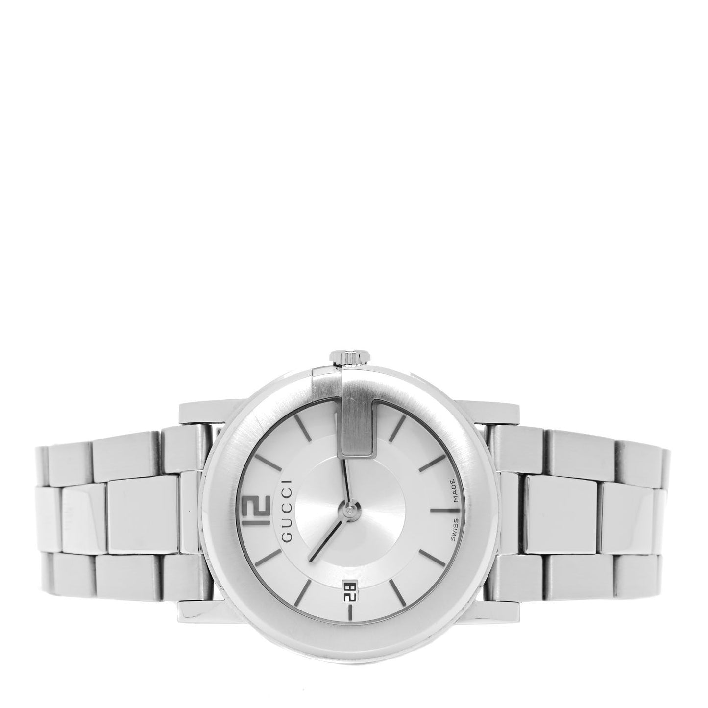 Stainless Steel 36mm G-Round Quartz Watch White