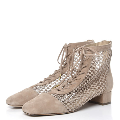 Christian Dior Suede Resille Naughtily-D 30mm Ankle Boots 38.5 Nude 3 of 8