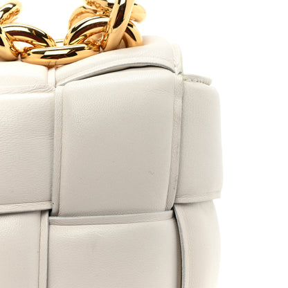 Bottega Veneta Lambskin Maxi Intreccio Padded Chain Cassette Crossbody Bag White 13 of 14