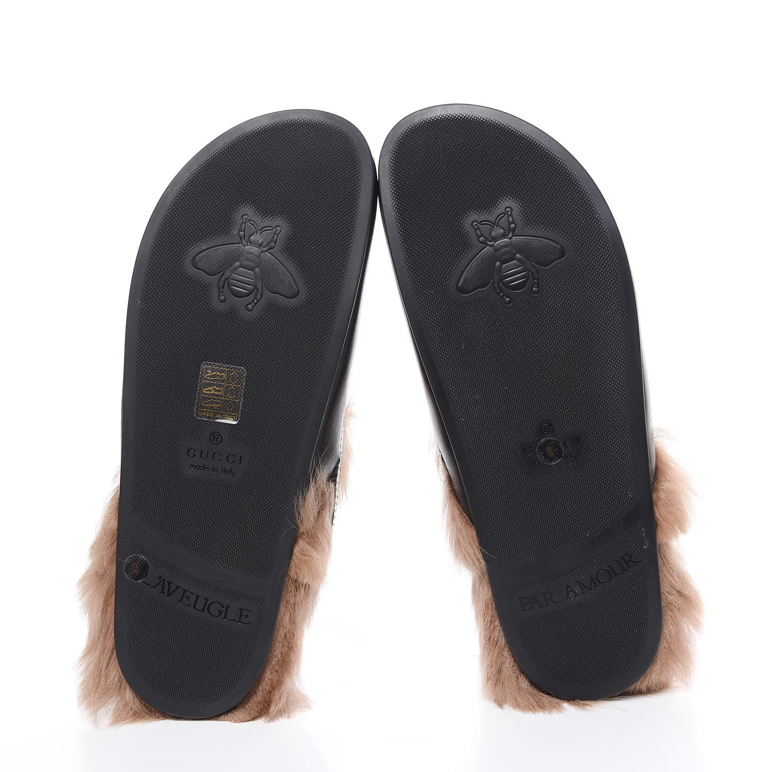 Gucci Calfskin Fur Mens Horsebit River Slingback Slippers 6 Black 5 of 10