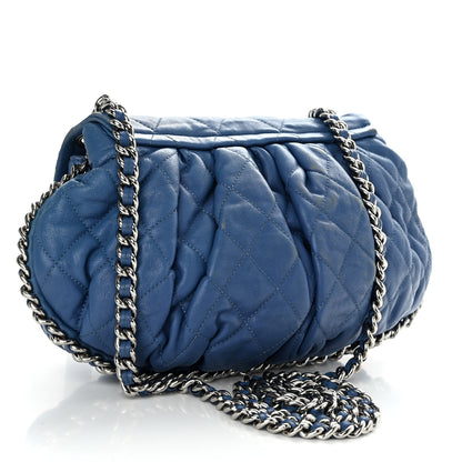 Chanel Washed Lambskin Quilted Medium Chain Around Messenger Blue 3 of 13
