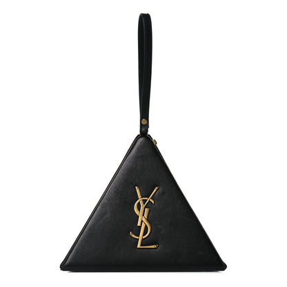 Saint Laurent Lambskin Pyramid Clutch Black 1 of 17