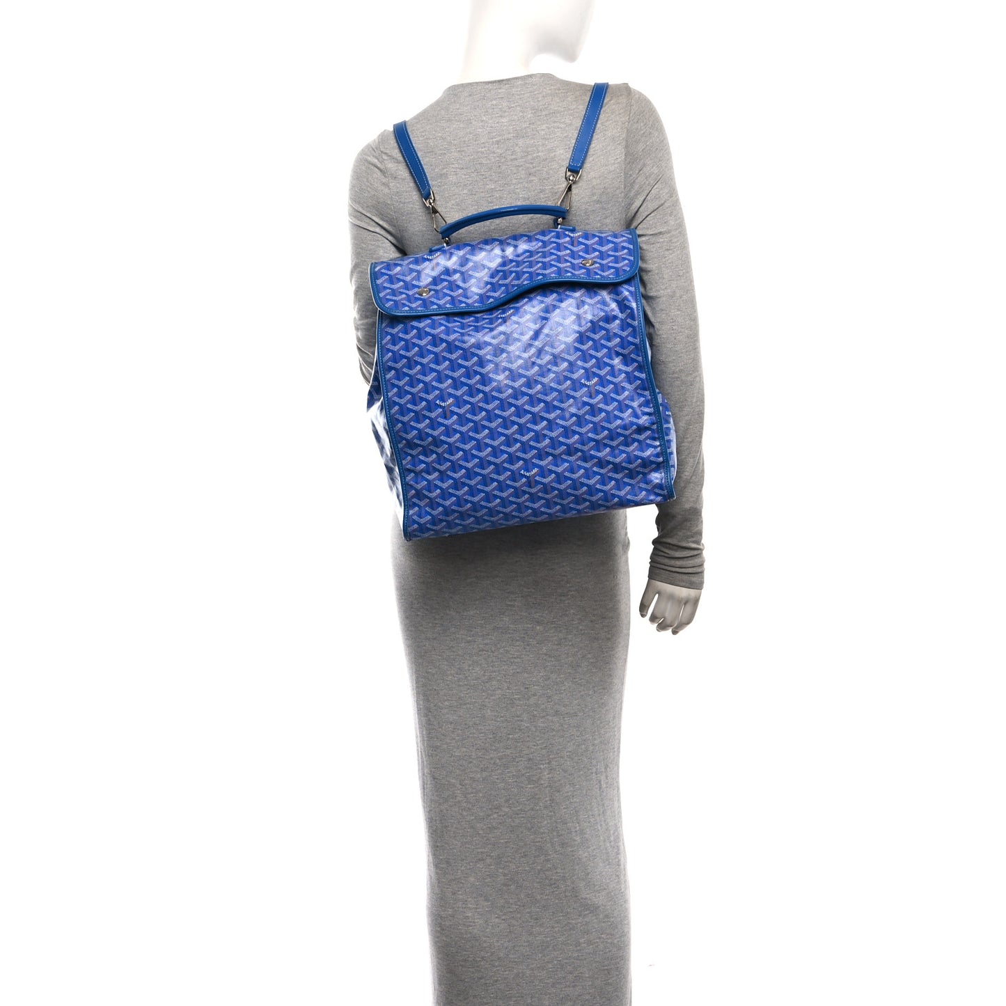Goyardine Saint Leger Soft Briefcase Backpack Sky Blue