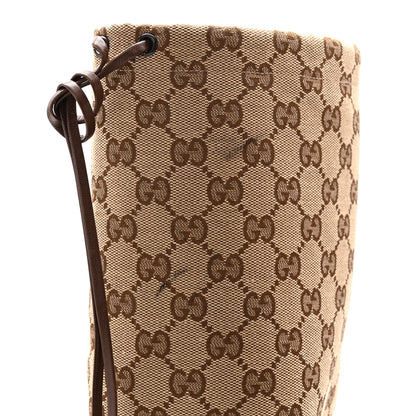 Gucci Monogram Malaga Kid Lisa Mid Heel Boots 37.5 Beige Ebony 9 of 10