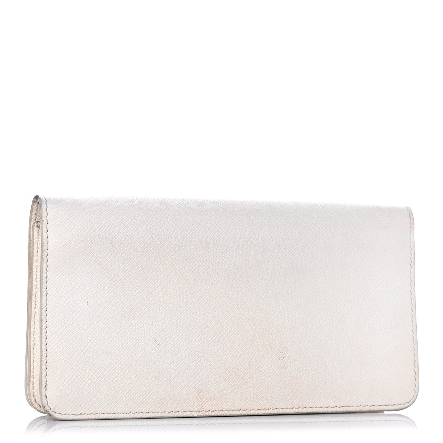Saffiano Shine Monochrome Mini Flap Crossbody Wristlet Bag Bianco