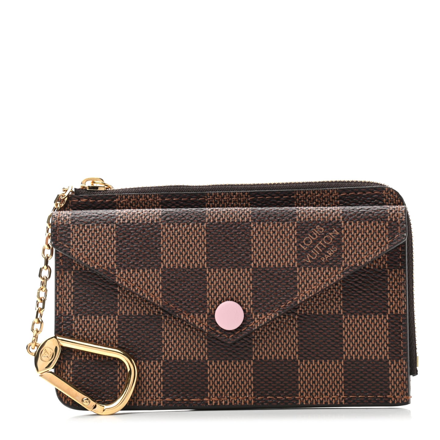 Damier Ebene Recto Verso Card Holder Rose Ballerine