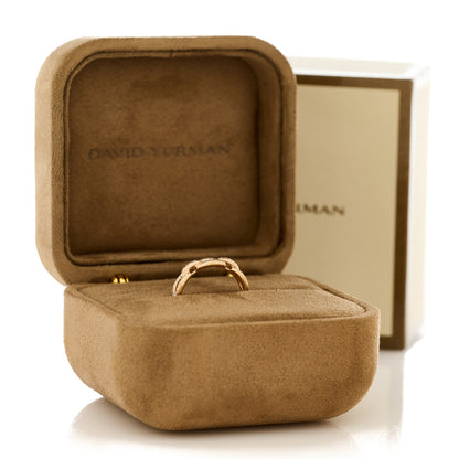 David Yurman 18K Rose Gold Diamond 4.5mm Stax Single Row Chain Link Ring 51 5.75 5 of 5