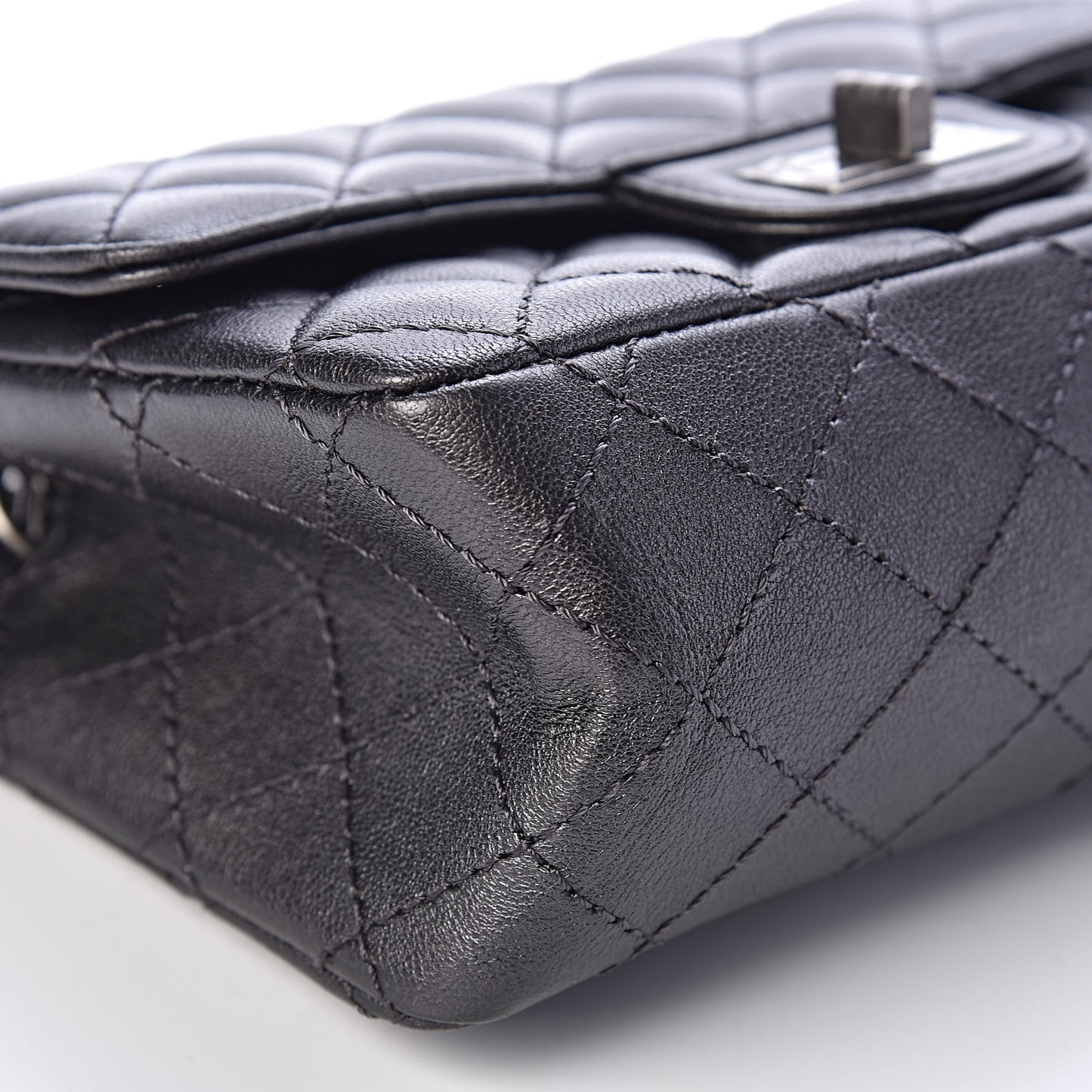 Sheepskin Quilted 2.55 Reissue Mini Flap Dark Grey
