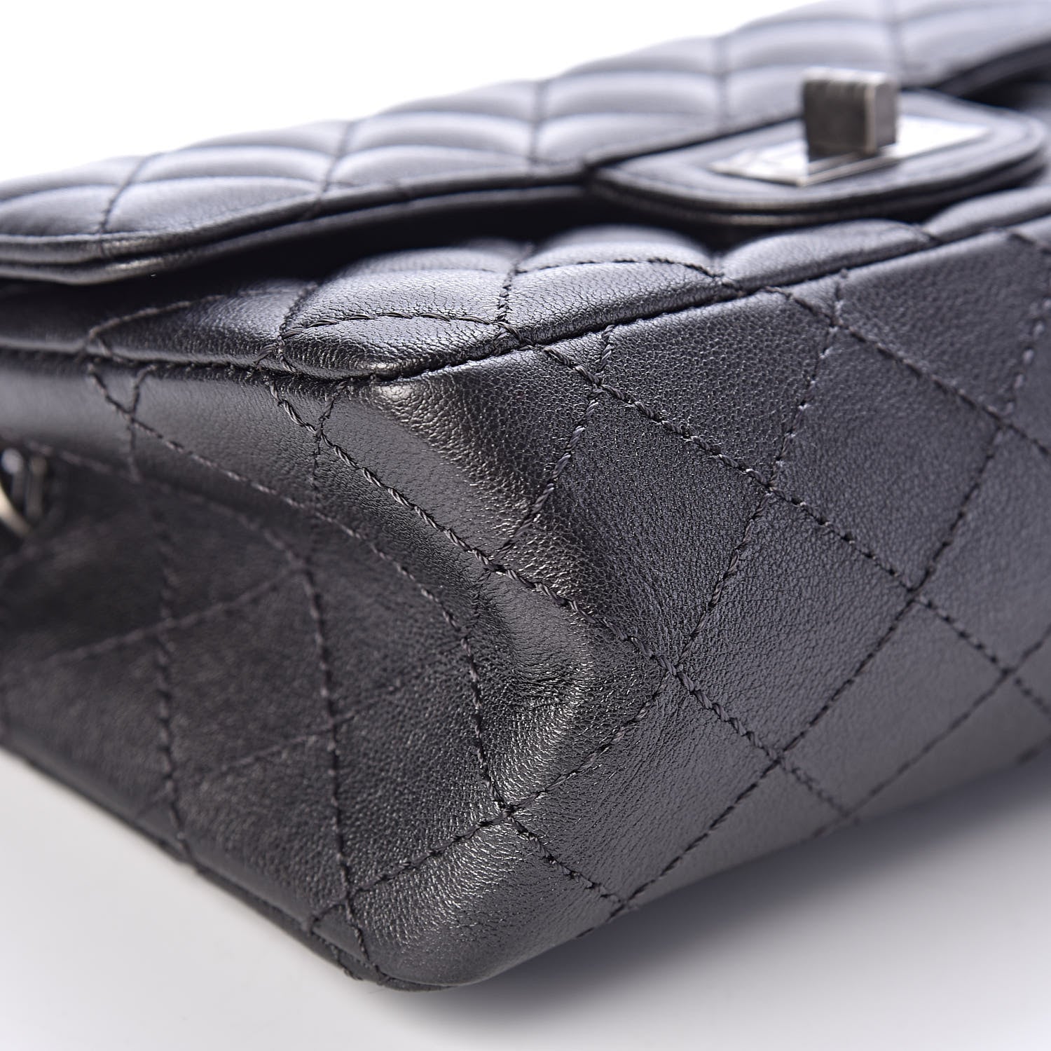 Chanel Sheepskin Quilted 2.55 Reissue Mini Flap Dark Grey 9 of 11