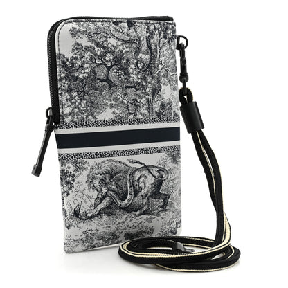 Christian Dior Technical Fabric Embroidered Toile De Jouy DiorTravel Multifunction Pouch Blue 5 of 13