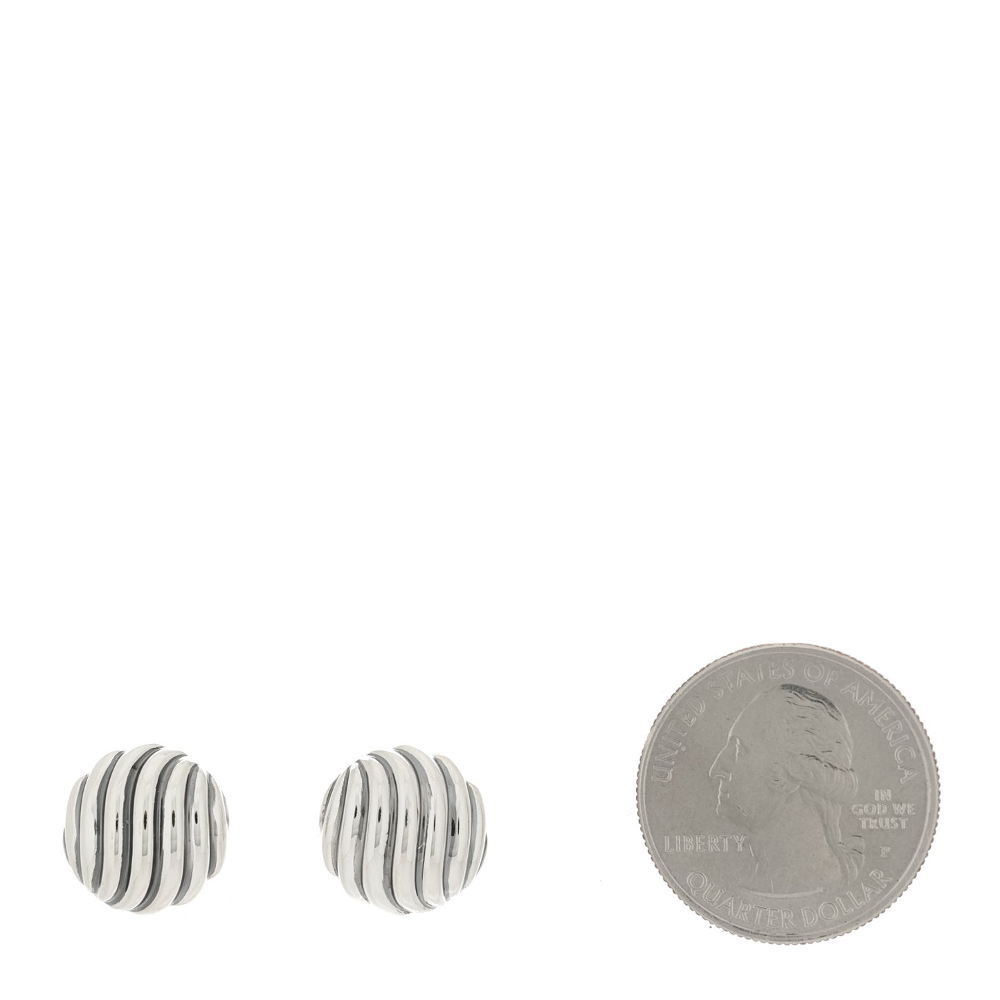 Sterling Silver 14mm Sculpted Cable Stud Earrings