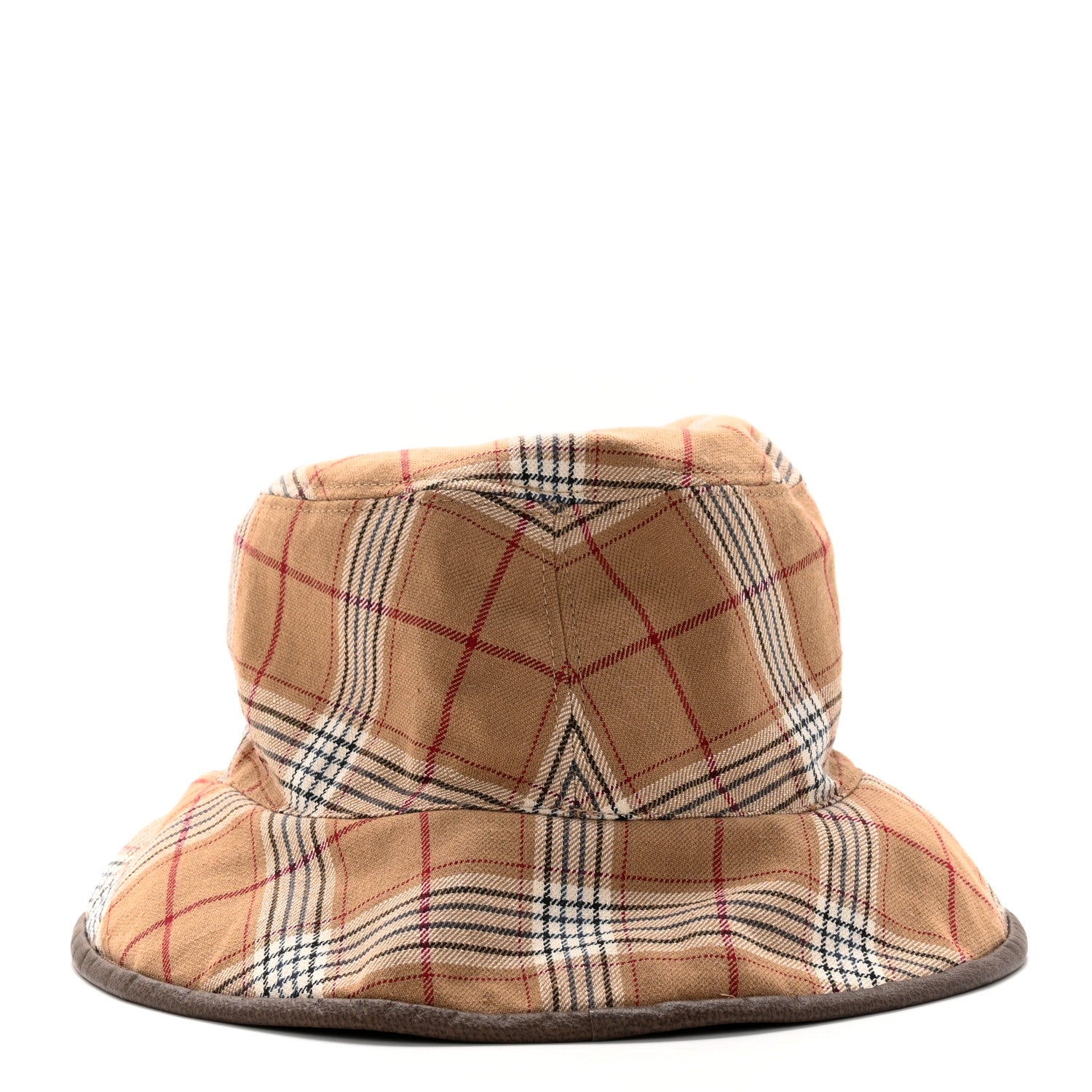 Gucci Monogram Plaid Bob Double Back Reversible Bucket Hat Beige 5 of 9